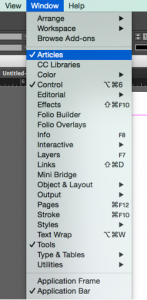 Screenshot of the reading order item in the Windows menu